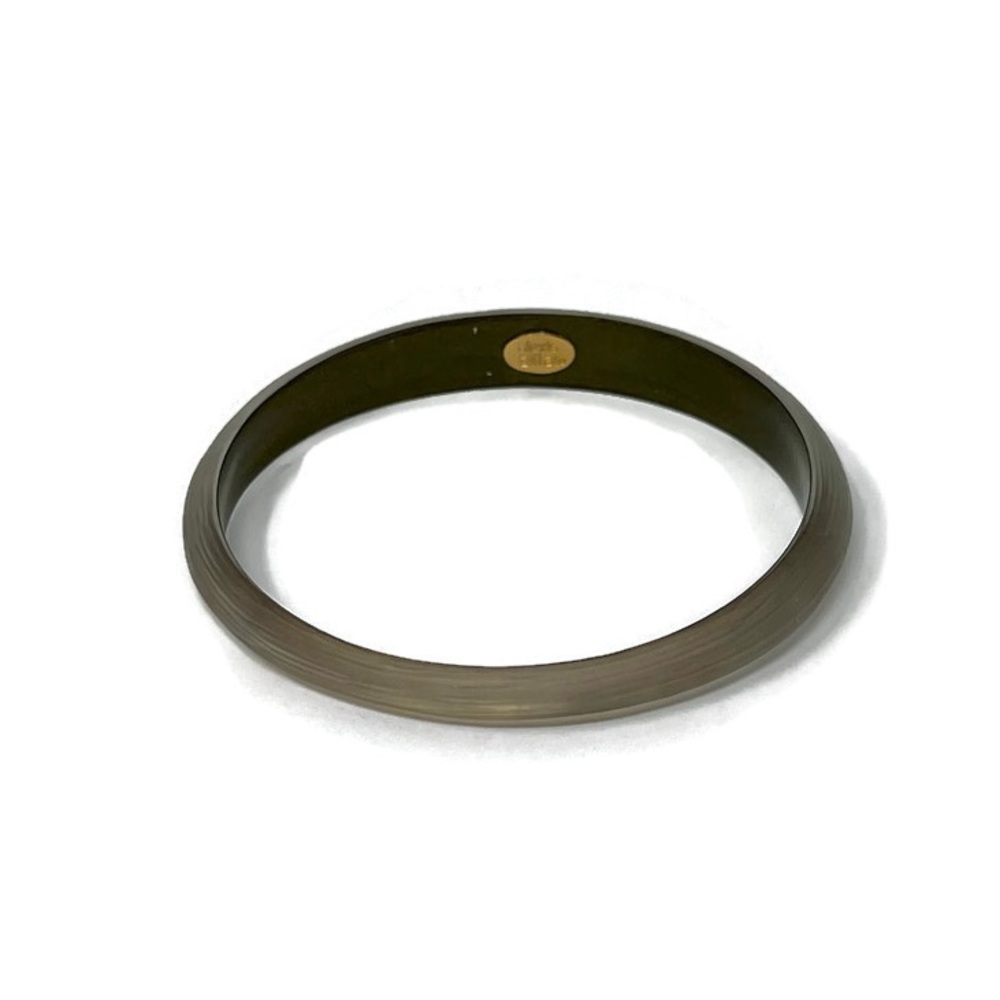 Signed Alexis Bittar Skinny Lucite Tapered Bangle Bracelet Grey Gold